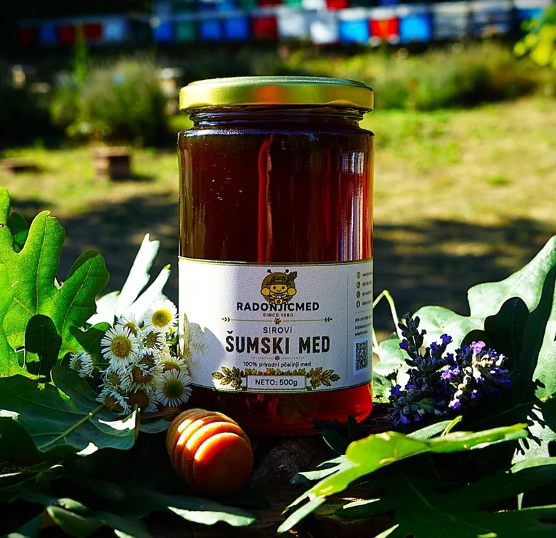 Tegla šumskog meda od 500 g na hrastovom lišću